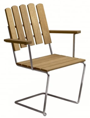 A2 fåtölj oljad ek/varmförzinkat stål - Grythyttan