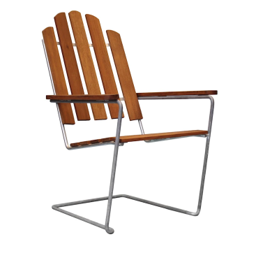 A3 solstol teak/varmförzinkat stål - Grythyttan