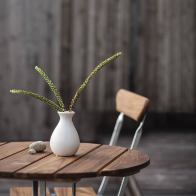 Bryggeribord trefot teak/varmförzinkat stål - Grythyttan#3