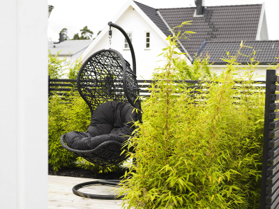 Ägget hängstol svart konstrotting/svarta dynor#2