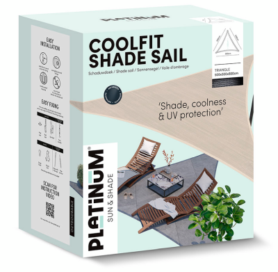 Coolfit segelduk triangel 500x500x500 cm greige#3