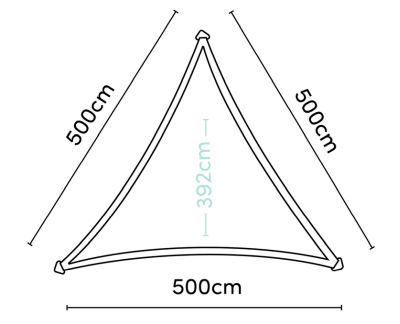 Coolfit segelduk triangel 500x500x500 cm greige#6