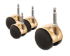 Möbelhjul svart/mässing (4-pack)#2