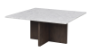 Brooksville soffbord kvadrat 90x90 cm vit marmor/brun ek#1