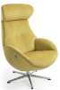 Globe fåtölj Velvety mustard/snurrfot quattro alu