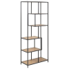 Seaford hylla 77x35x185 cm svart/vild ek