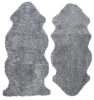 Curly fårskinn 1,5-set charcoal silvergrå