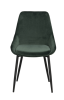 Sierra stol grön sammet/svarta metall ben