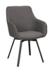 Alison karmstol grått tyg/svarta metallben snurr#3