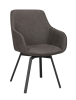 Alison karmstol mörkgrå microfiber/svarta metallben snurr#3