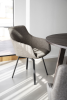 Alison karmstol mörkbeige tyg/svarta metallben snurr#4