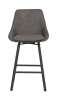 Alison barstol mörkgrå microfiber/svarta metallben snurr#1