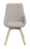 Alison stol beige tyg/vitpigmenterade ekben snurr