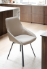 Alison stol beige läder/svarta metallben snurr#2